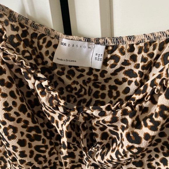 ASOS Design Leopard Print Empire Mini Dress - Picture 3 of 5